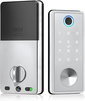 Smart Deadbolt Locks for Front Door Biometric Fingerprint Keyless Entry Keypad Door Lock(E)