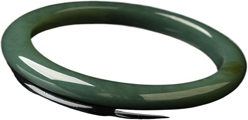 Bracelets Jewelry Gifts Attract Wealth and Good Luck 天然和田玉 Wealth Green Hetian jade Bracelet Spiritual Gift 手镯 Fengshui Natural Jade Bangle Bracelet For Women 女新疆晴水玉镯子 H-395