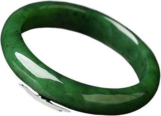 Bracelets Jewelry Gifts Attract Wealth and Good Luck 天然和田玉 Wealth Green Hetian jade Bracelet Spiritual Gift 手镯 Fengshui Natural Jade Bangle Bracelet For Women 女新疆晴水玉镯子 H-384