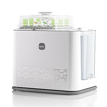 NCVI Large Baby Bottle Washer Sterilizer and Dryer Holds 6 Bottles & Pump Parts, Hospital-Grade Steam Sanitizer for Newborn & Multiple Feedings, Clean Machine for Busy Moms, Fast 19/41min Wash Cycles