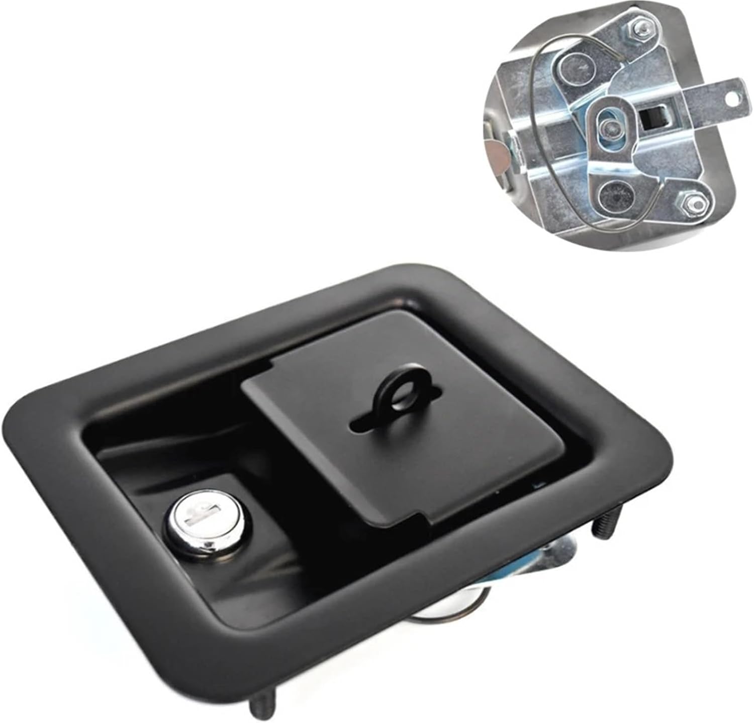 Square Cabinet Key Lock Black Or Stainless for Car Bus Truck Trunk Electronical Box Pickup Accessories MS217 1Pcs(Bolt)
